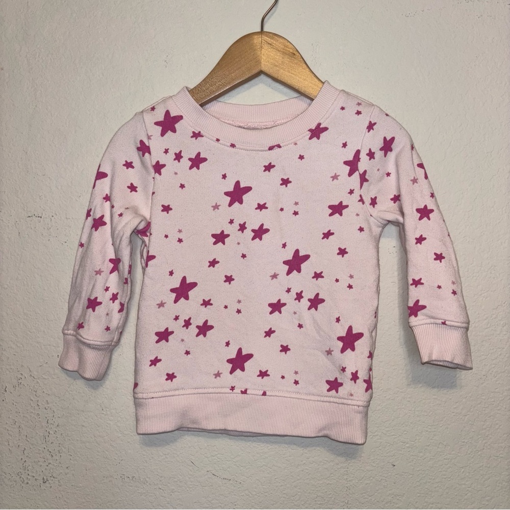 Hanna Andersson Pink Star Pattern Kids sweatshirt, size 2T